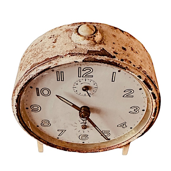 JAZ Vintage 1950s Desktop Clock 4” Analog Mechanical Alarm France - Picture 3 of 8